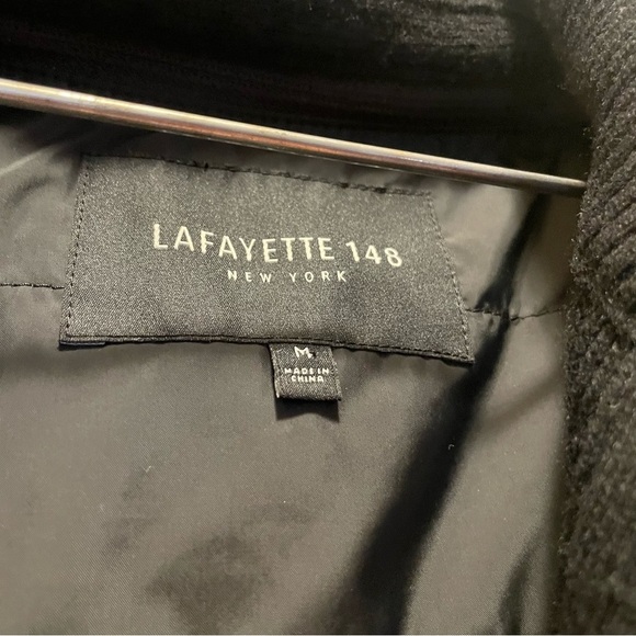 Lafayette 148 Willis Layered Down Puffer Vest Quilted Wool Layered Long Size M - Picture 8 of 9